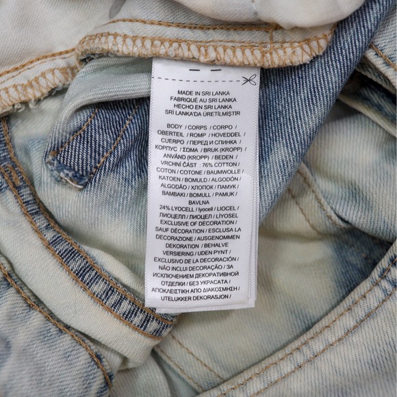 Lauren Ralph Lauren Jeans Size 14 Distressed Patchwork Denim Relaxed Fit Tapered - Picture 7 of 11